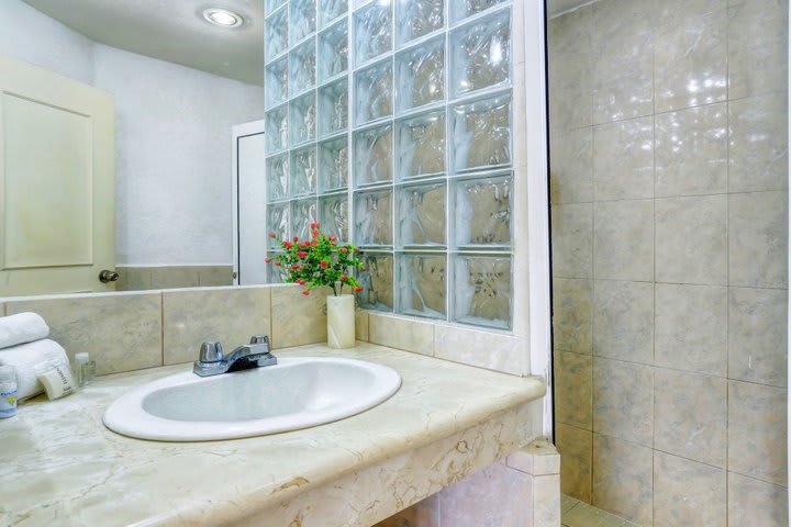 View of a private guest bathroom