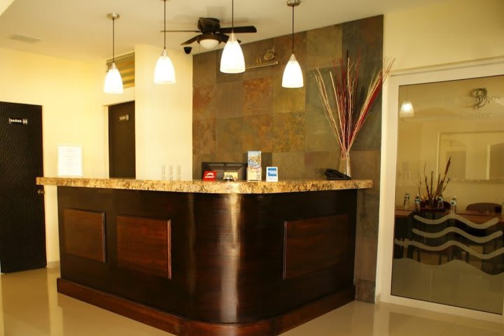 Front desk of Hotel Mocali in Puerto Vallarta