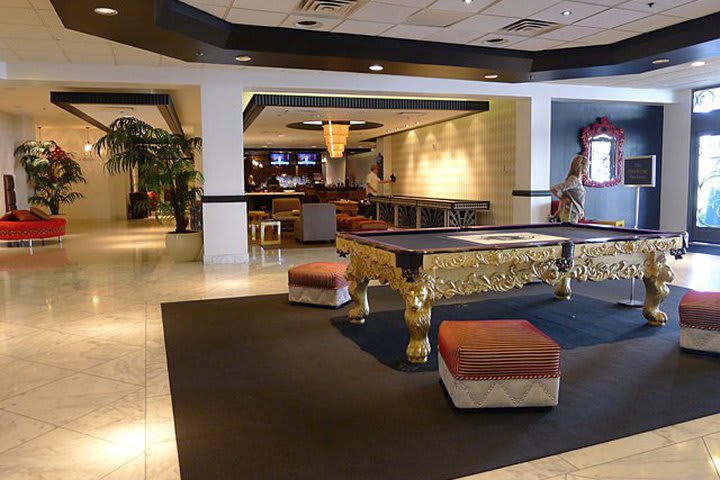 There is a pool table at the Royal Resort, hotel near Las Vegas convention center
