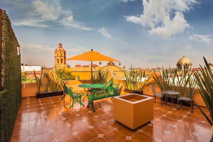 Terrace with panoramic city view