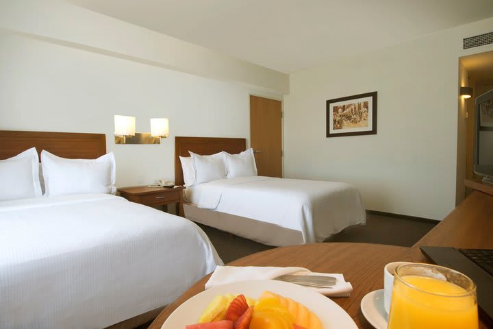 Guest rooms may offer a king size or two double beds