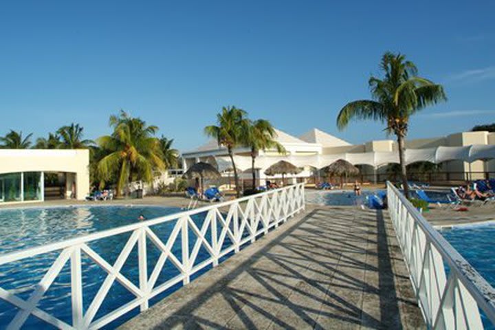 Bridge over a pool