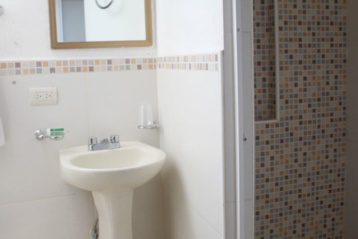 Bathroom of a junior suite with balcony