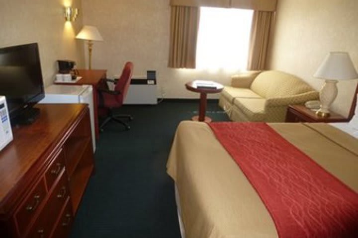 Standard guest room at the Comfort Inn Meadowvale in Mississauga