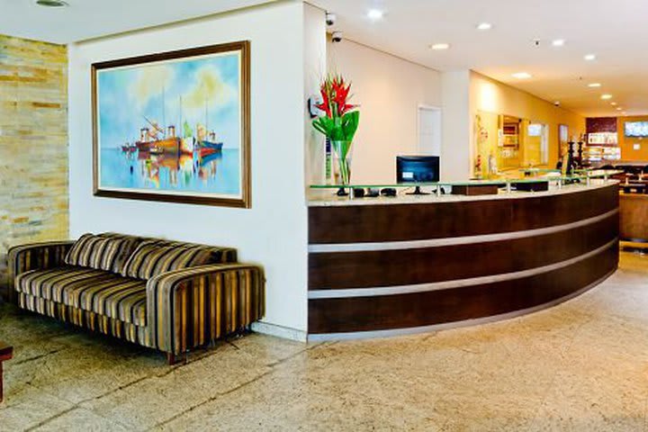 Front desk at Hotel Jangadeiro in Recife