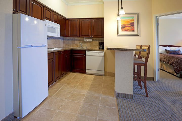 A suite's equipped kitchenette at Staybridge Suites Sea World