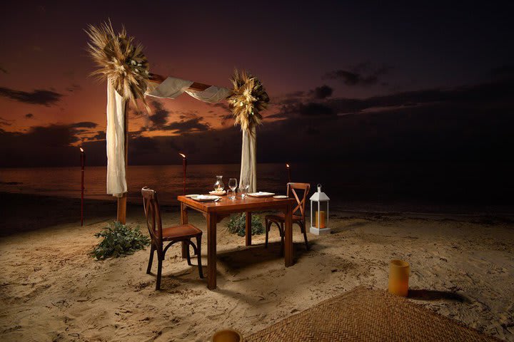 Dining on the beach