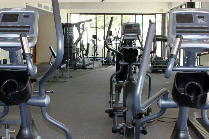 The property features a fitness center