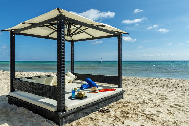 Balinese bed on the beach