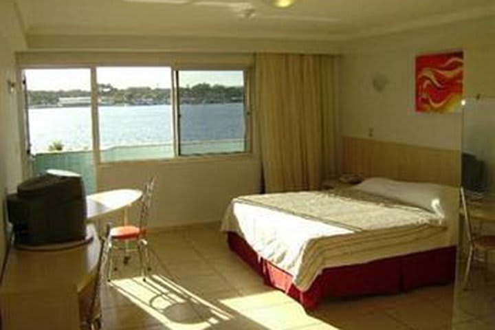 Guest room at the Bay Park hotel overlooking Lake Paranoa