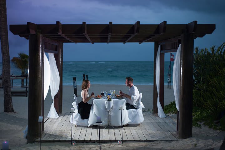 The beach is available for romantic dinners