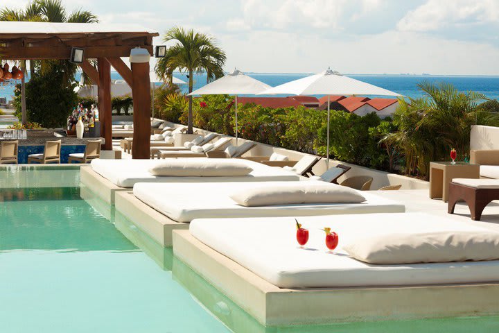 Sitting area by the pool