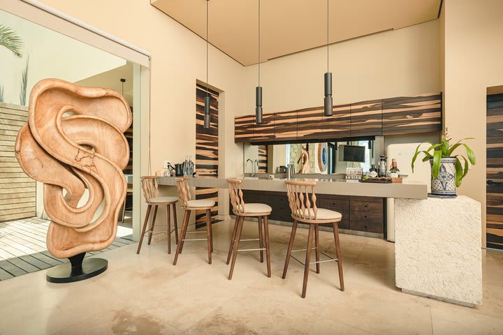 The kitchen of a suite with ocean view