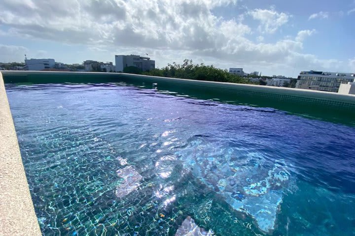 The pool is located on the rooftop terrace