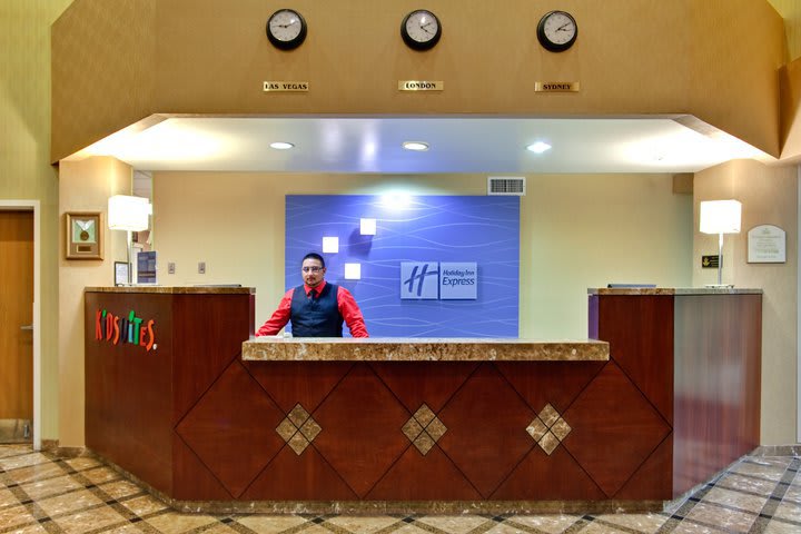 Front desk at the Holiday Inn Express Henderson, hotel in Las Vegas