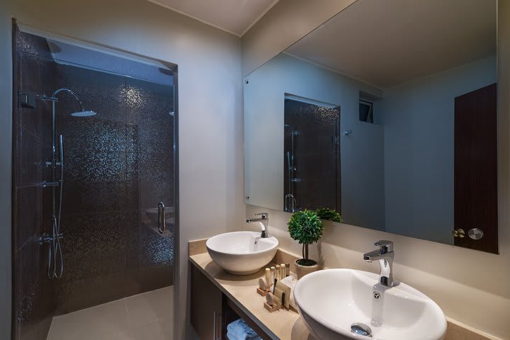 Guest bathroom with double sink