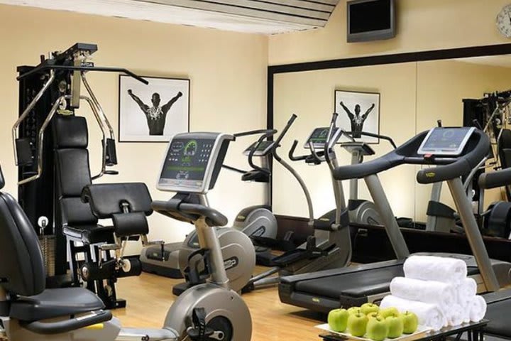 Fitness center at the Milan Marriott business hotel