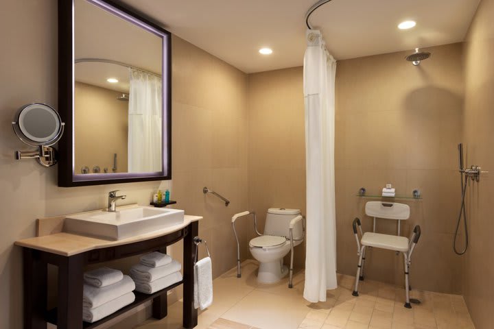 Bathroom adapted for guests with disabilities