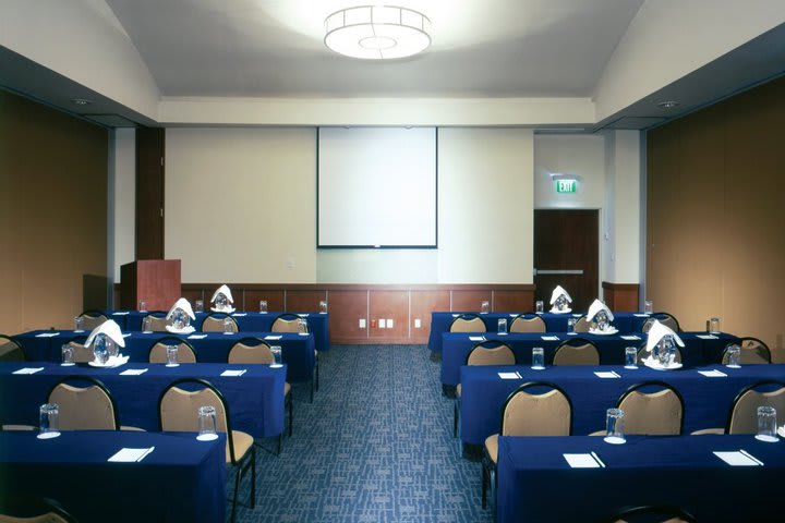 Conference facilities are equipped with an electric screen