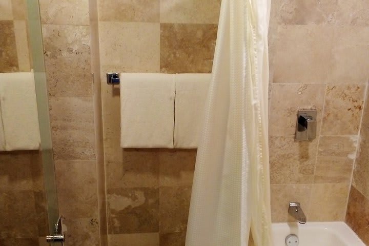 Guest bathroom with shower and tub