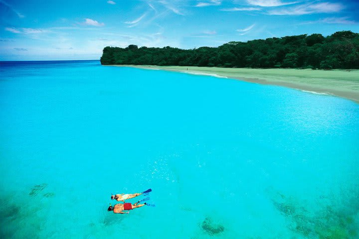 Snorkeling on the beach at the hotel