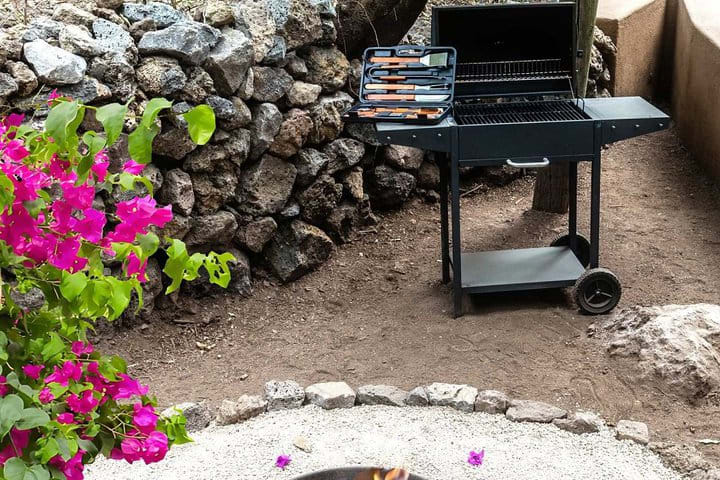 Barbecue with utensils