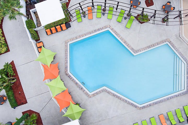 Aerial view of the pool