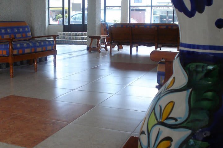 Lobby del hotel en Huejotzingo