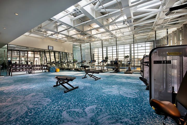 Fitness center at the Crowne Plaza hotel in Beijing