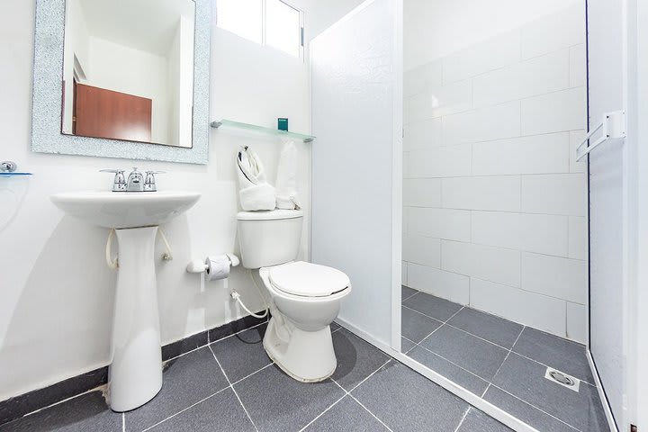 Private guest bathroom with shower