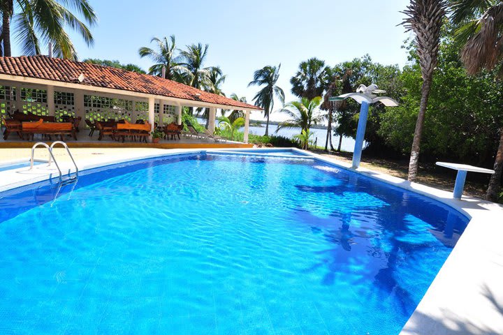 The hotel has an outdoor pool