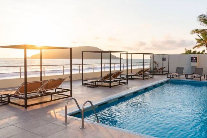 Pool with ocean view