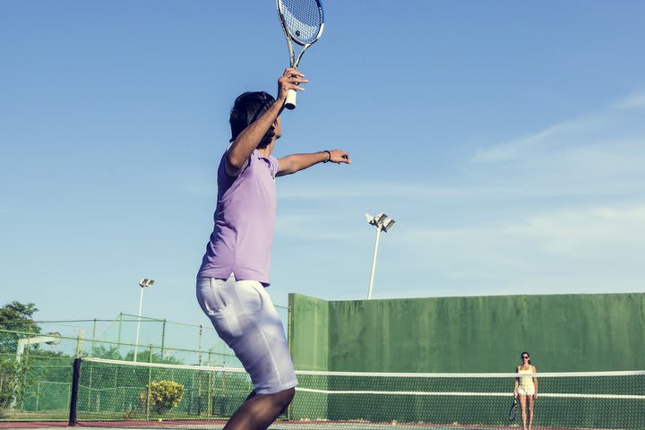 Facilities include tennis courts