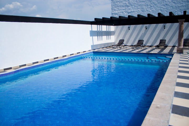 Pool at Hotel Morales in the historic center of Guadalajara