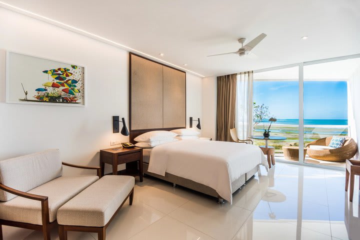 Bedroom in an oceanfront master suite