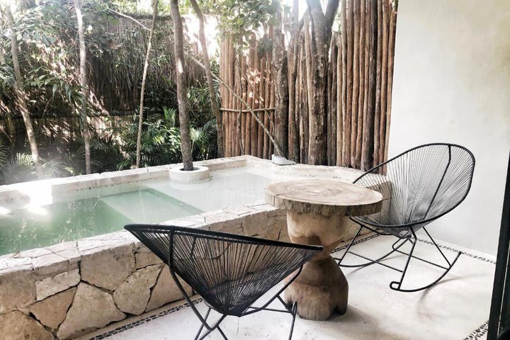 Private pool in a tropical guest room