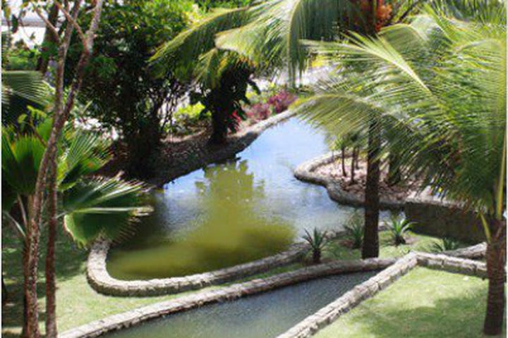 Walk through the gardens at Golden Beach Flats in Recife