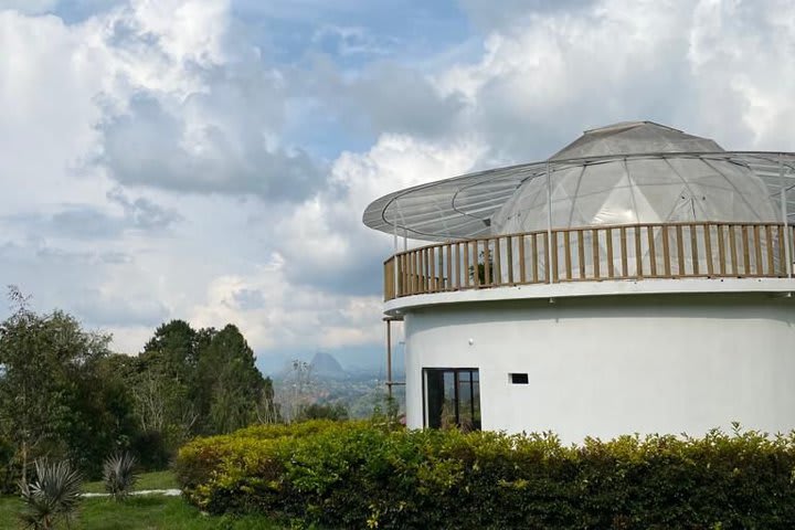 View of a cabin with a dome