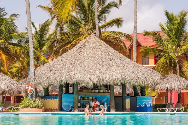 One of the bars is in a pool