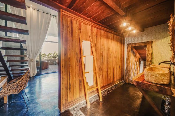 View from the bathroom of a villa with Jacuzzi