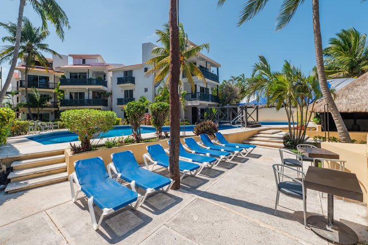 Sun loungers on the beach