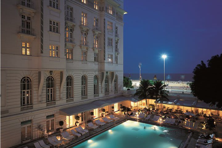 Copacabana Palace at night