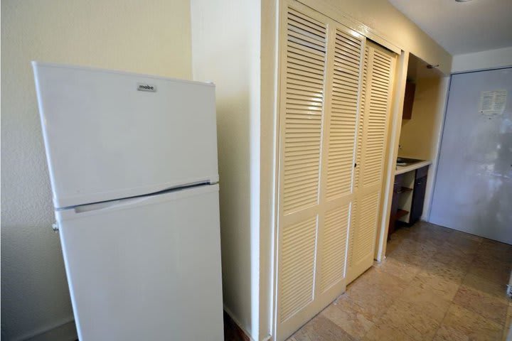 Studio with refrigerator