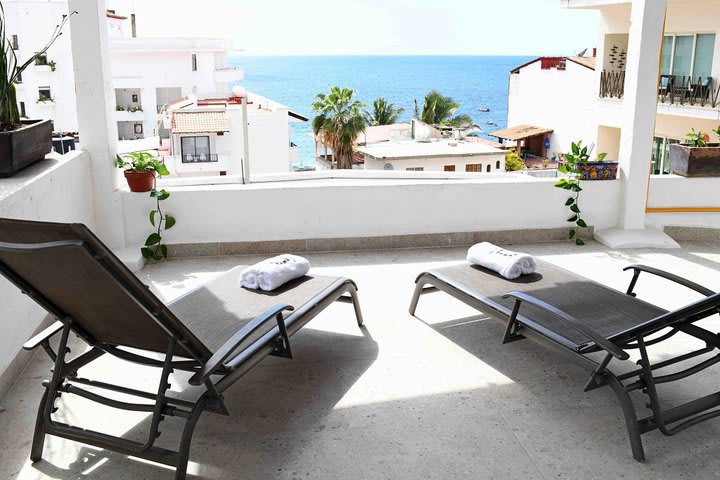 Terraza con vista al mar