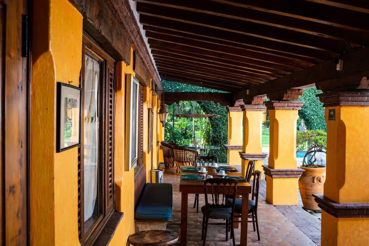 A table on the terrace