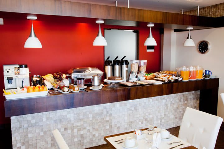 Breakfast bar at the Sol da Barra hotel near the beach in Barra da Tijuca