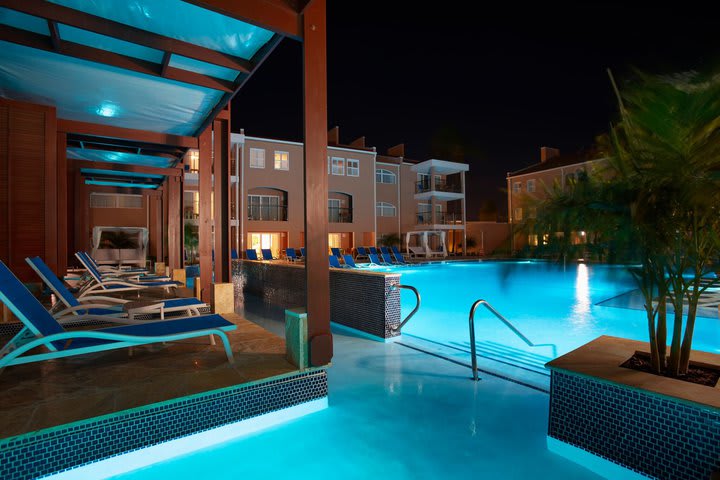 Night view of the pool