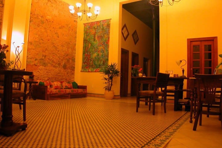 Lobby del hotel Pousada do Pilar en Salvador de Bahía