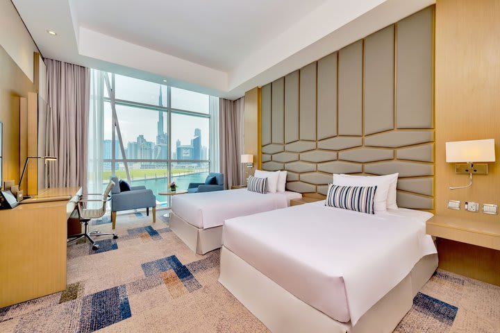 Premium Room Burj Khalifa view with free access to Hotel's private beach at Palm - Jumeirah