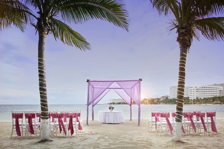 Wedding set up on the beach